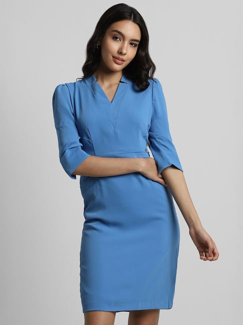 Casual Dress Allen Solly Womens Wear Online Shopping Buy Allen Solly Light  Blue Regular Fit A Line Dress For Women