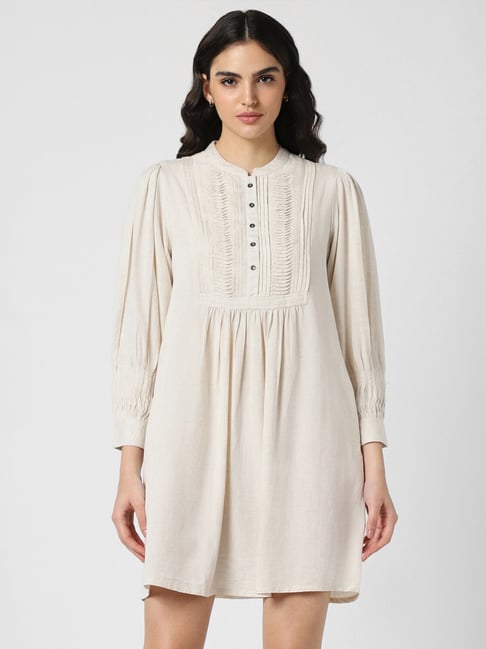 van heusen beige regular fit a line dress