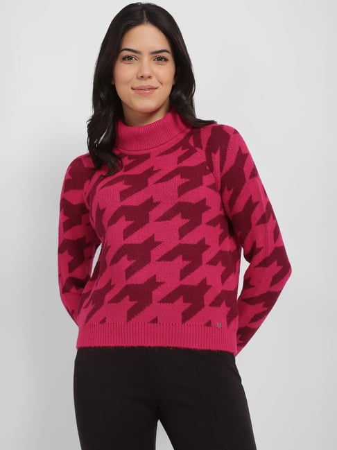 Allen Solly Pink & Brown Printed Sweater-picture-32