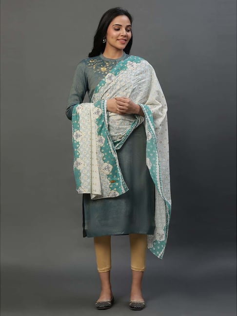 Aurelia Dupatta Donna In Puro Cotone Con Stampa Floreale - Rosa - 2,25 Metri - Sciarpa Decorativa