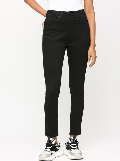 Buy Pepe Jeans Black Mid Rise Jeans for Women Online Tata CLiQ