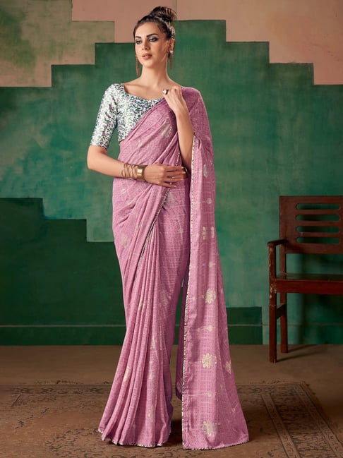 Purple and white handloom & hand dyed leheriya with ruffle saree