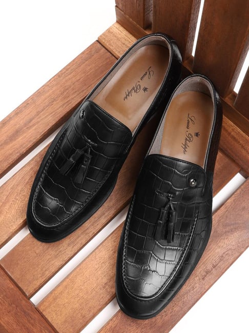Buy Louis Philippe Men's Black Formal Mocassins for Men at Best