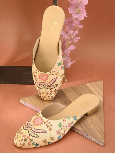 Pelle Albero Women's Gold Mule Shoes-picture-11