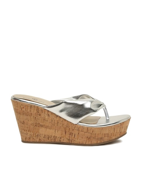 KHADIM Sharon Beige Wedge Heel Slip On Sandal for Women (1628513)