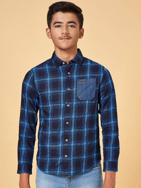 Coolsters by Pantaloons Kids Indigo Checks Full Sleeves Shirt-picture-22
