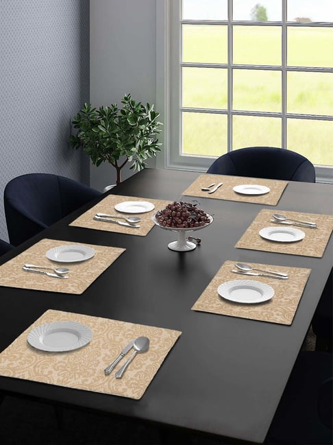 Saral Home Easy Living Beige Cotton Placemats - Set of 6-picture-27