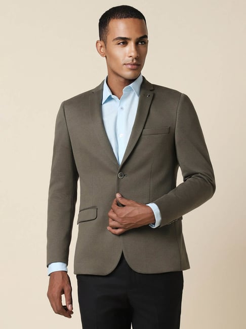 Allen Solly Sage Green Slim Fit Blazer