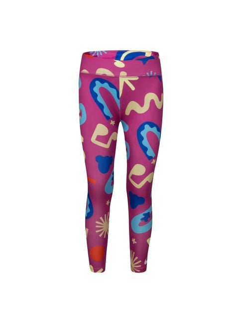 Nike Girls Fuchsia Pink Printed Leggings
