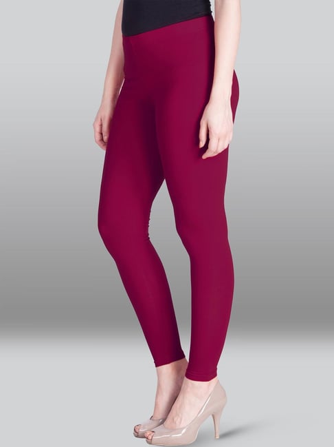 Lyra Wine Cotton Ankle Length Winter Leggings