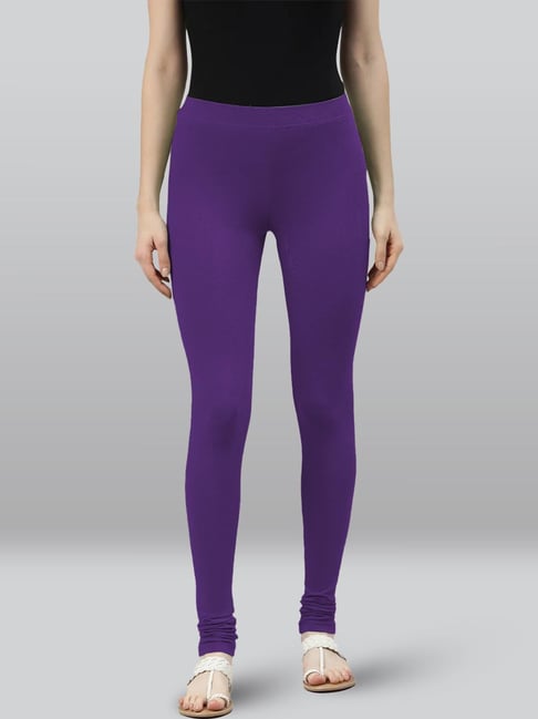 Buy Lyra Purple Cotton Full Length Leggings for Women Online