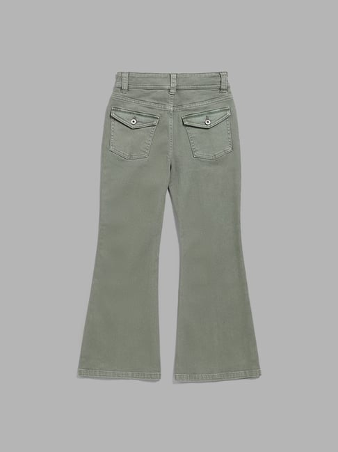Buy ONLY KIDS Green Slim Fit Utility Cargo Denim Jeans With Adjustable  Waist from Next India