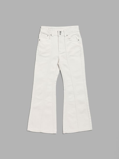 Buy Y&F Kids Solid White Denim Cargo from Westside