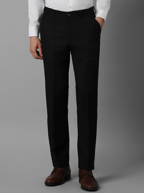 Louis Philippe Black Slim Fit Trousers-picture-36