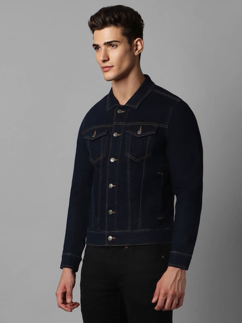 Buy Louis Philippe Jeans Solid Denim Jacket - Jackets for Men 25422452 |  Myntra