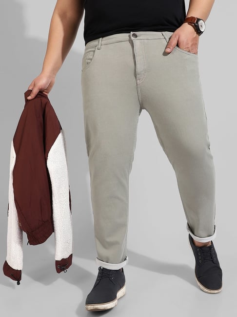 Instafab Plus Grey Regular fit Plus Size Jeans-picture-34