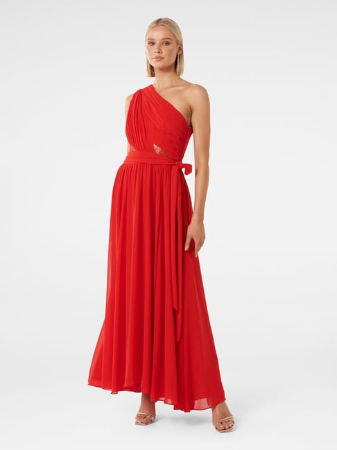 Forever New Luca One Shoulder Pleated Maxi Dress - Main Image
