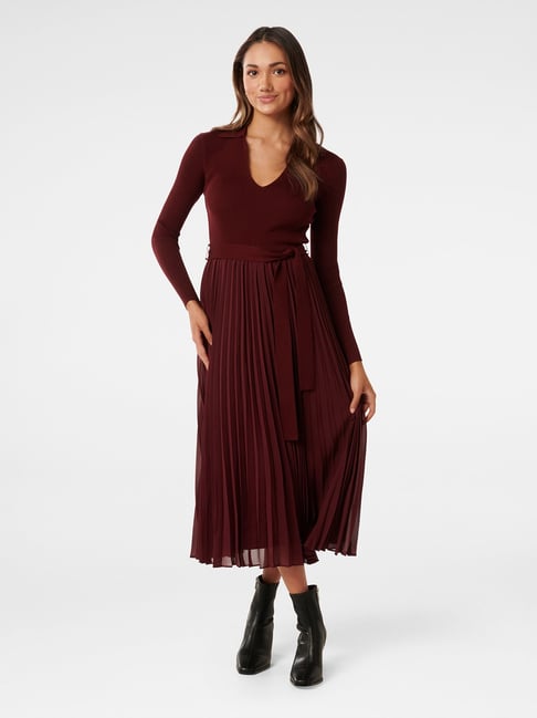 Top more than 177 maroon midi dress super hot