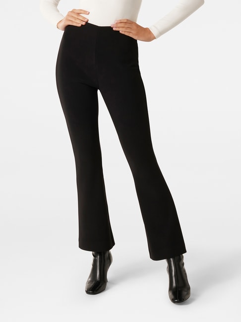 Buy Bar III Split-Front Flare Pants (Black, 12) at Amazon.in
