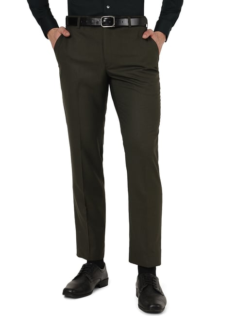 JadeBlue Olive Green Regular Fit Trousers-picture-14