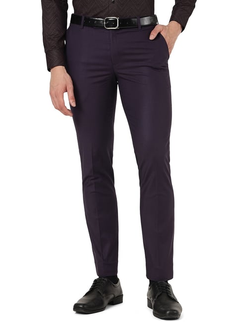 Metal Purple Slim Fit Trousers-picture-37