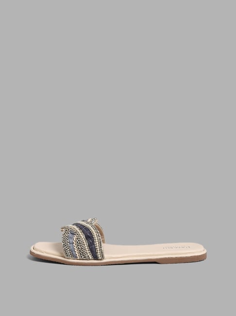 Buy LUNA BLU Textured Strap Beige Sandals from Westside