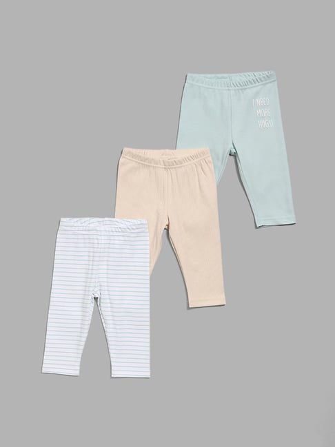 Buy HOP Baby by Westside Striped & Solid Multicolor Pants - Pack of 3 for  Online @ Tata CLiQ