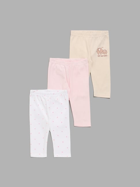 Buy De Moza Women Baby Pink Solid Cotton Ankle Length Leggings - M Online  at Best Prices in India - JioMart.