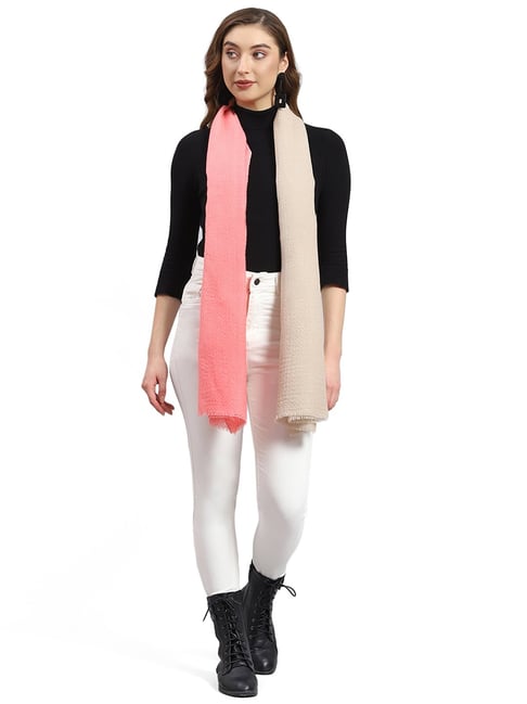 Monte Carlo Pink & Beige Color-Block Stole-picture-26