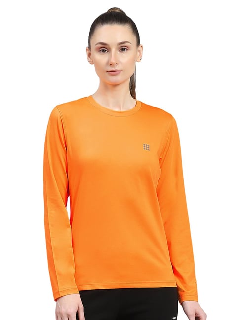 Orange Regular Fit Sports T-Shirt