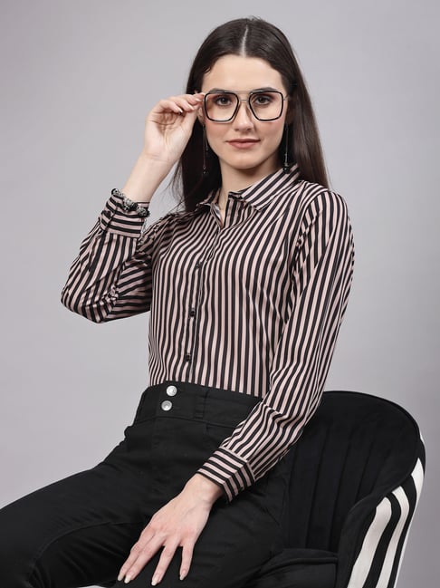 Style Quotient Beige Striped Shirt-picture-22