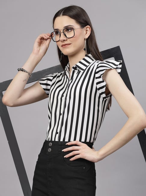 Style Quotient Black & White Striped Shirt-picture-42