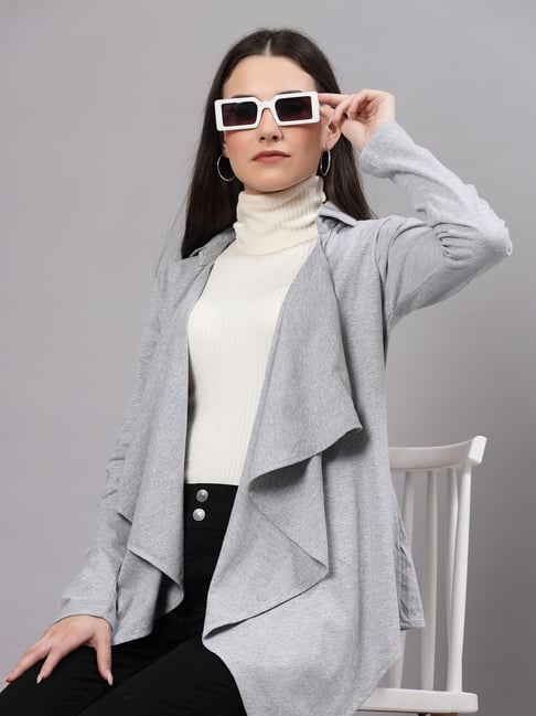 Style Quotient Grey Cotton Regular Fit Shrug