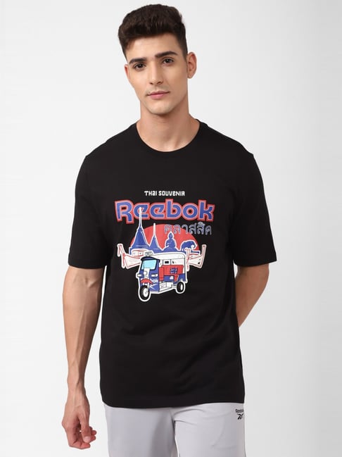Reebok Black Cotton Regular Fit Printed Sports T-Shirt-picture-18