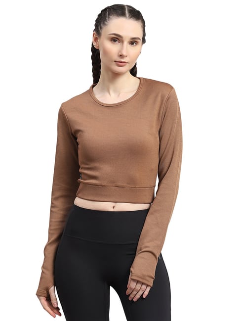 Rock.it Brown Regular Fit Crop Sweatshirt-picture-23
