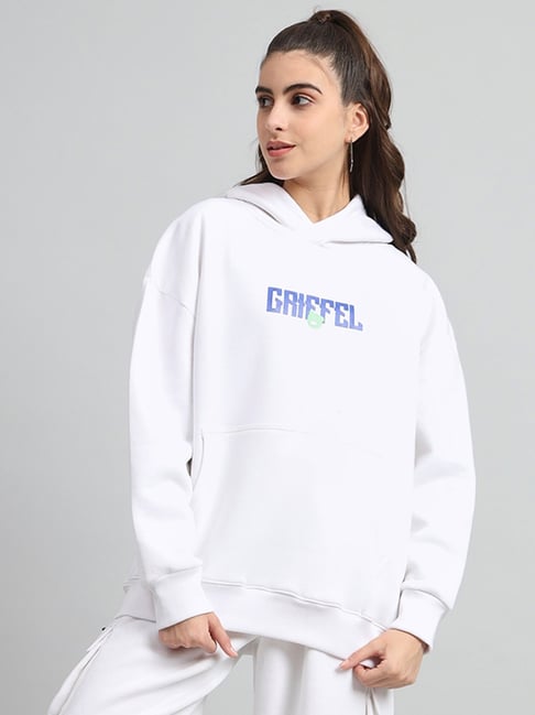 GRIFFEL White Printed Hoodie