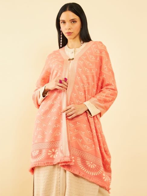 Soch Peach Printed Shawl