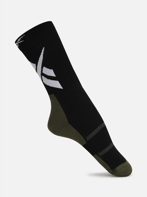 Reebok Black Regular Fit Logo Printed Socks