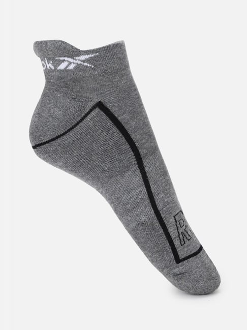 Reebok Grey Regular Fit Logo Printed Socks