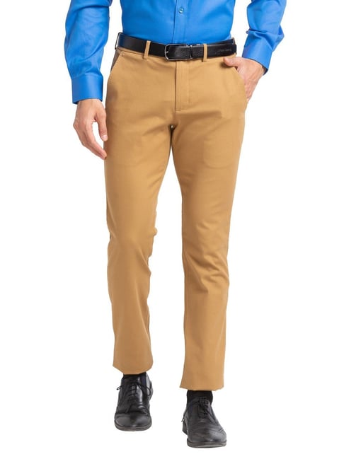 Park Avenue Men Self Design Textured Smart Slim Fit Formal Trousers - Price  History