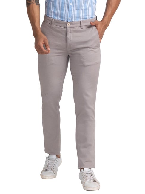 Parx Grey Tapered Fit Trousers