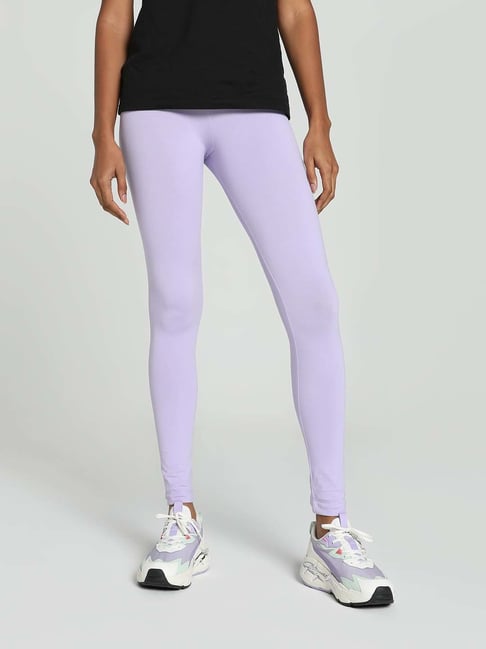 Puma Purple Printed Mid Rise Sports Leggings-picture-40