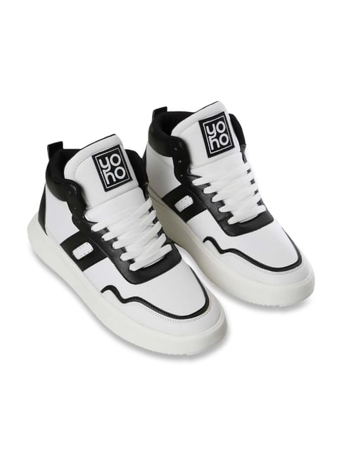 Designer Black & White Sneakers Canvas Shoes For Girls Stripes Pattern –  Lady India