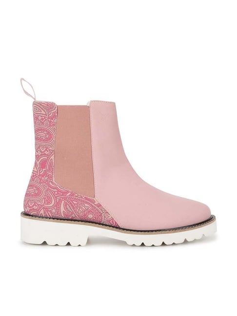 Pink chelsea boots womens hotsell