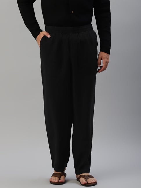 Slowave Black Regular Fit Nightwear Pyjamas