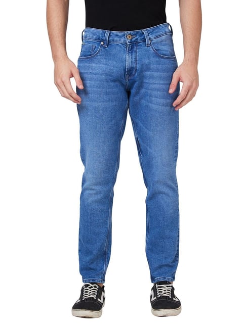 Buy Spykar Men Blue Cotton Regular Fit Narrow Length Low Distressed Mid  Rise Jeans (Rover) Online at Best Prices in India - JioMart.