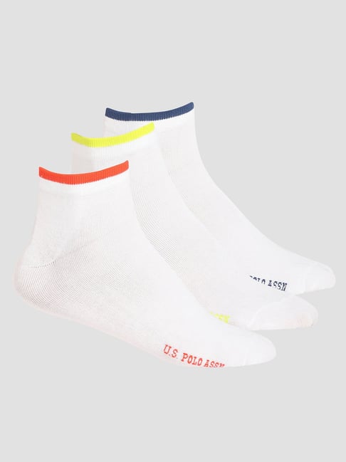 U.S. Polo Assn. White Ankle Length Socks - Pack of 3