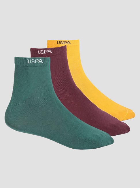 U.S. Polo Assn. Multicolor Ankle Length Socks - Pack of 3