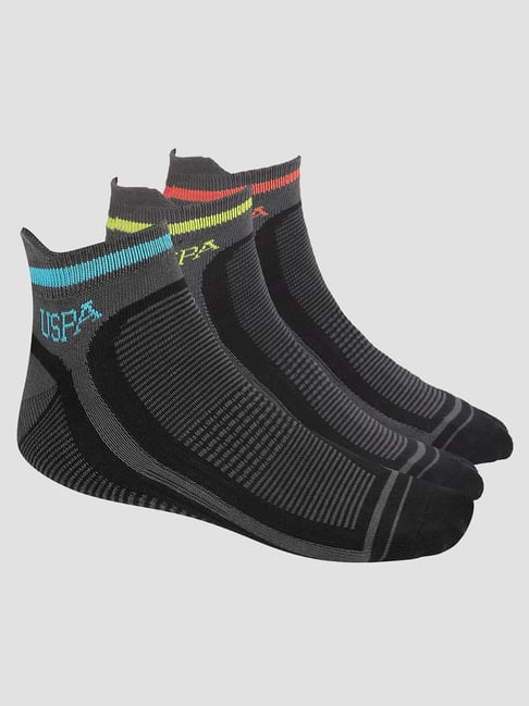 U.S. Polo Assn. Multicolor Ankle Length Socks - Pack of 3