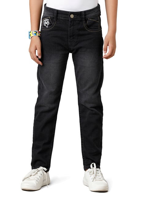 Casual Cool Jeans For Boys Under Fourteen Only Boys Black Solid Jeans